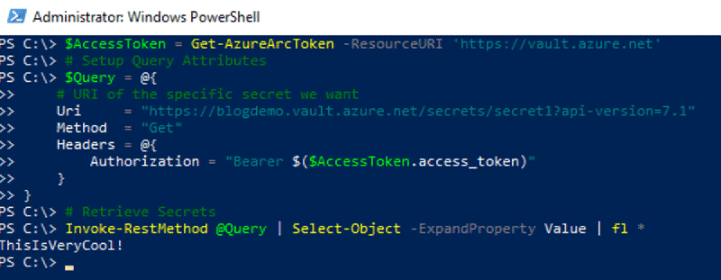 Get Secret Output