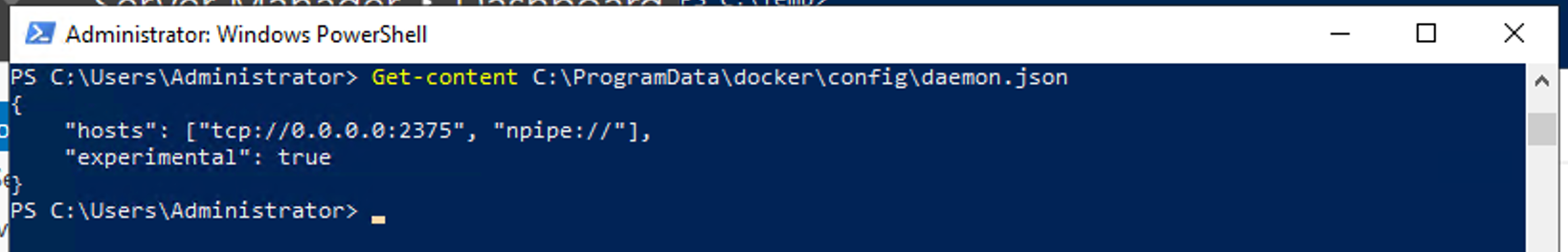 New DockerD daemon.conf settings